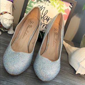 Silver diamond/glitter heels